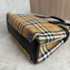 Burberry Goatskin Vintage Check Small Banner Tote Black