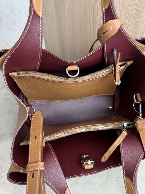 Tods Mini Leather Tote Kenia Bordeaux