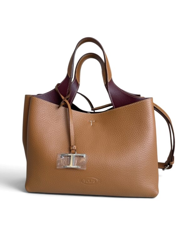 Tods Mini Leather Tote Kenia Bordeaux