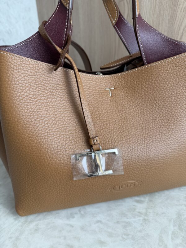 Tods Mini Leather Tote Kenia Bordeaux