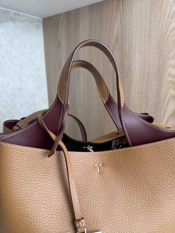 Tods Mini Leather Tote Kenia Bordeaux