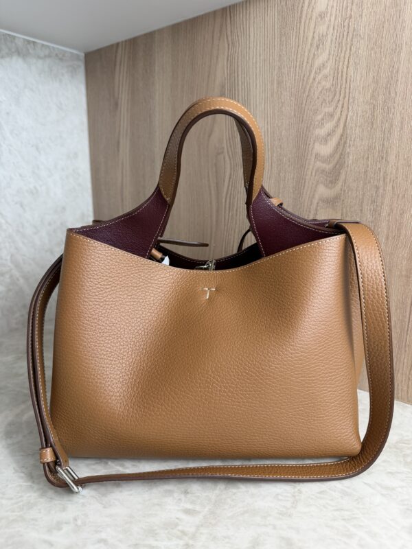 Tods Mini Leather Tote Kenia Bordeaux