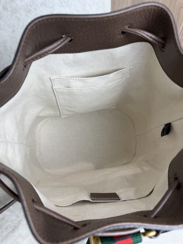 Gucci GG Supreme Monogram Neo Vintage Drawstring Bucket Backpack Beige New Acero Crop