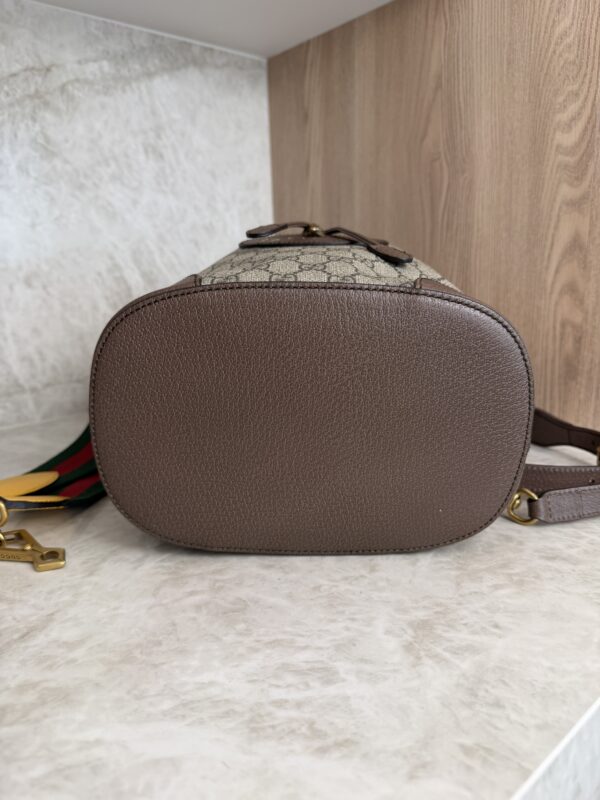 Gucci GG Supreme Monogram Neo Vintage Drawstring Bucket Backpack Beige New Acero Crop