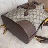 Gucci GG Supreme Monogram Neo Vintage Drawstring Bucket Backpack Beige New Acero Crop