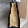 Saint Laurent (YSL) Raffia Calfskin Rive Gauche Tote Naturale Black