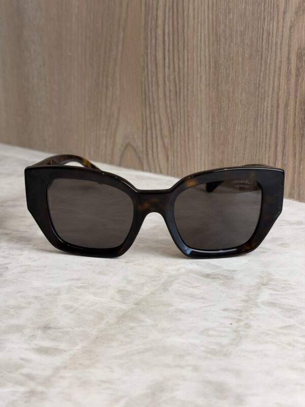 Chanel Acetate Rectangle Sunglasses 5506 Tortoise