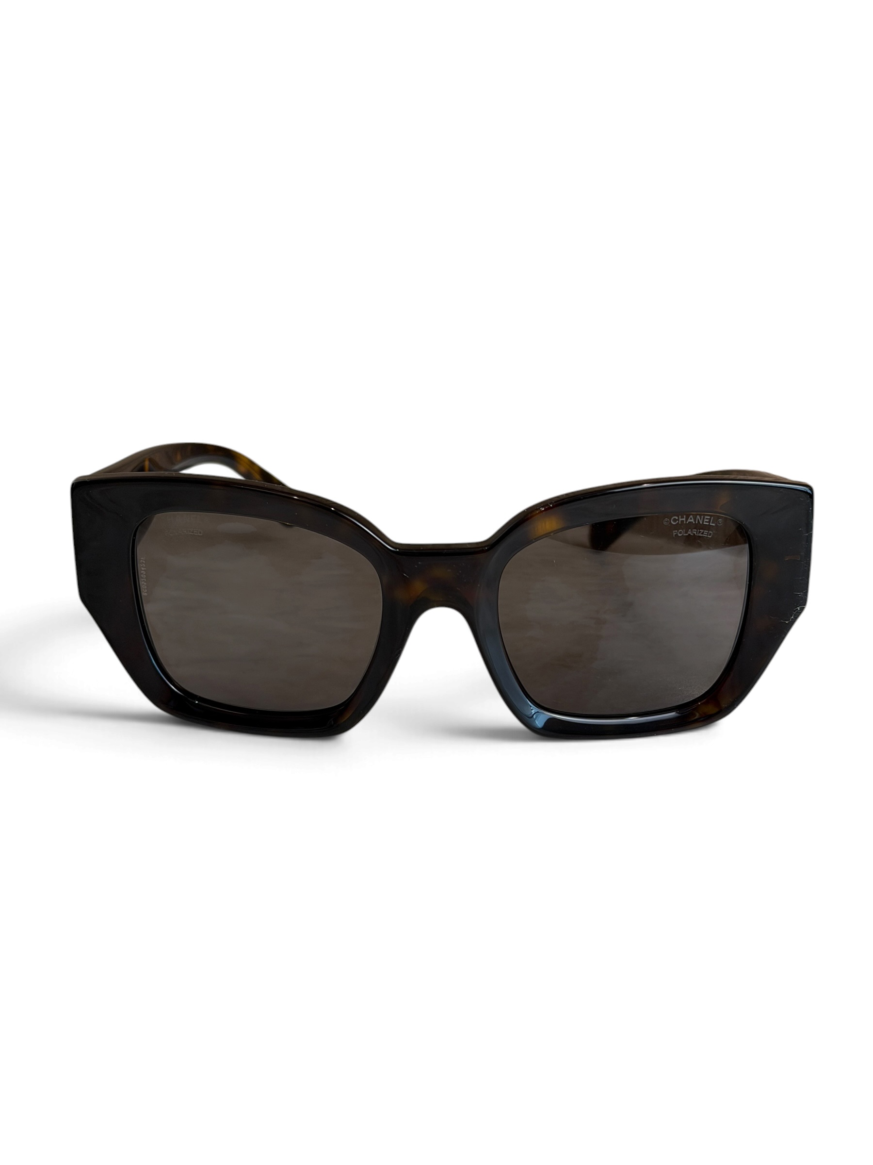 Chanel Acetate Rectangle Sunglasses 5506 Tortoise