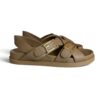 Fendi Black Leather Dad Sandals Size 38 Tan