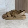 Fendi Black Leather Dad Sandals Size 38 Tan