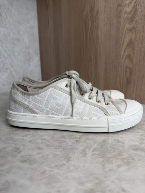 Fendi Zucca FF Logo Canvas Sneakers Womens Size: 9.5