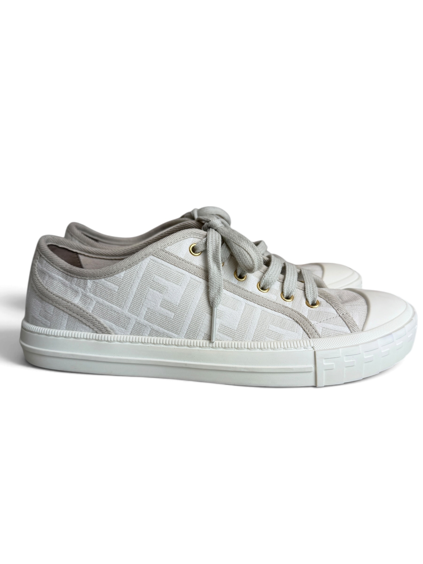 Fendi Zucca FF Logo Canvas Sneakers Women's Size: 9.5
