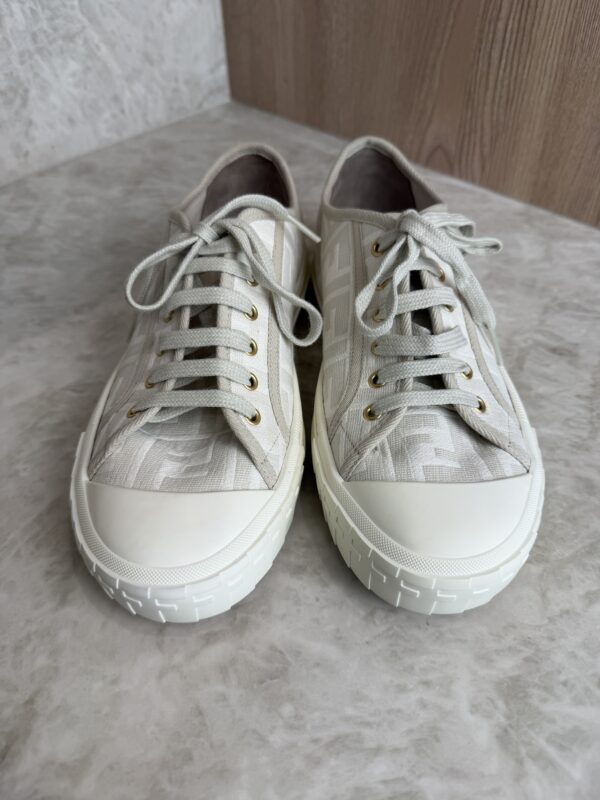 Fendi Zucca FF Logo Canvas Sneakers Womens Size: 9.5