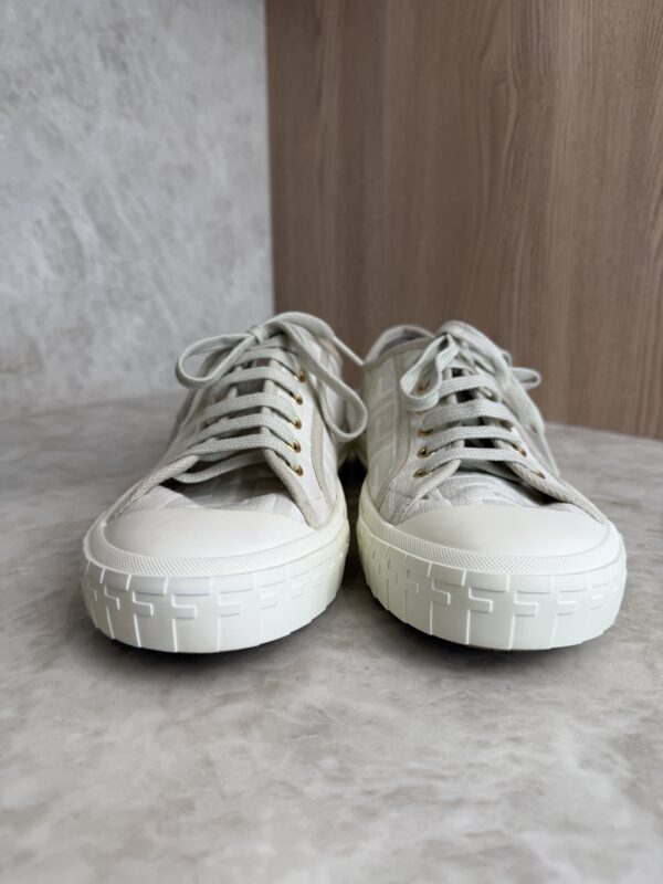Fendi Zucca FF Logo Canvas Sneakers Womens Size: 9.5