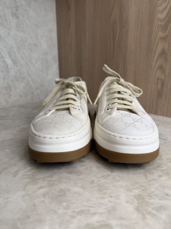 Gucci GG Monogram Jacquard Womens 1977 Tennis Platform Sneakers Size 8