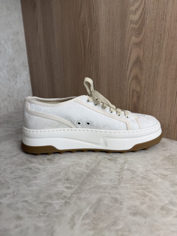 Gucci GG Monogram Jacquard Womens 1977 Tennis Platform Sneakers Size 8