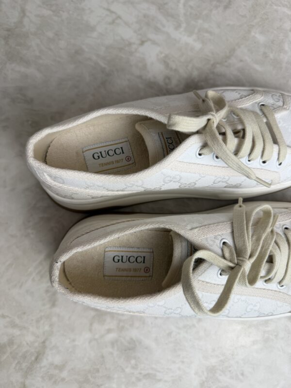 Gucci GG Monogram Jacquard Womens 1977 Tennis Platform Sneakers Size 8
