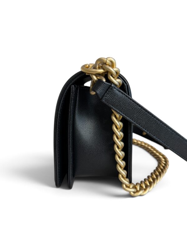 Chanel Boy Flap Bag Quilted Caviar Old Medium Gold Hardware