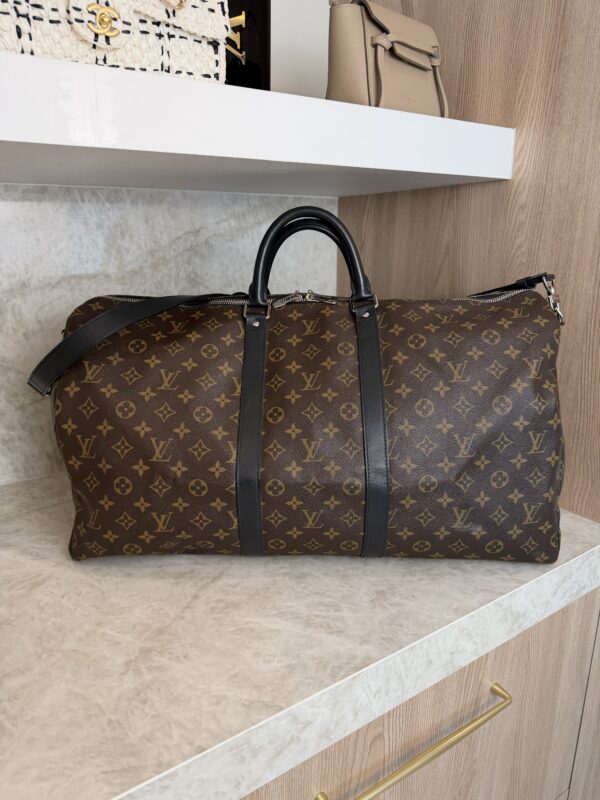 Louis Vuitton Keepall Bandouliere Bag Macassar Monogram Canvas 55