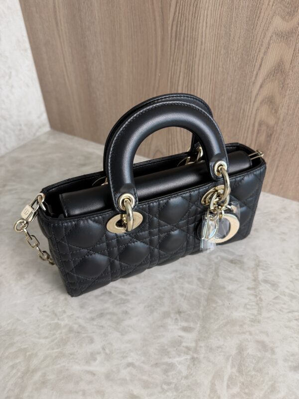Christian Dior Lambskin Cannage Small Lady D-Joy Black Gold Hardware