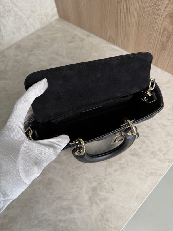 Christian Dior Lambskin Cannage Small Lady D-Joy Black Gold Hardware