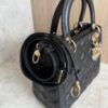 Christian Dior Lady Dior Bag Cannage Quilt Lambskin Medium Black and Gold Hardware