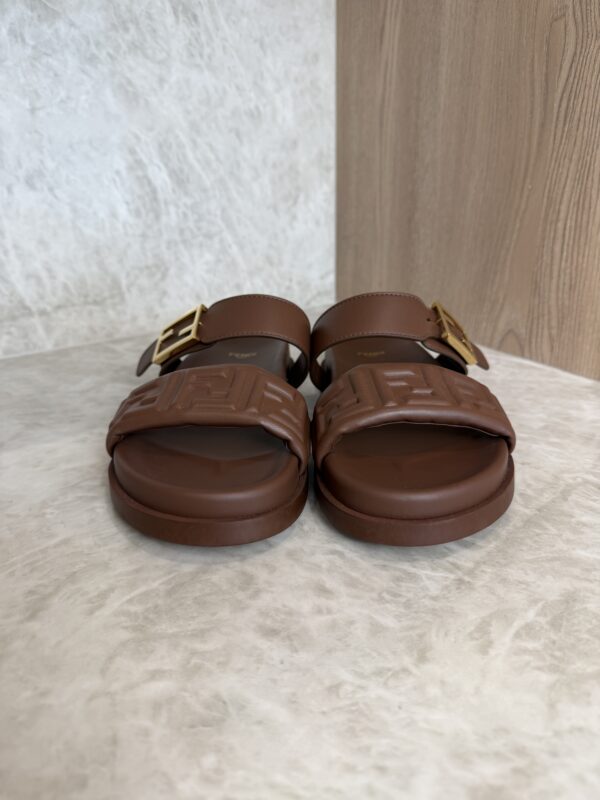 Fendi Feel FF Double Band Sandal Brown 38.5