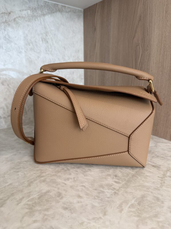 Loewe Small Puzzle Edge Bag in Soft Grained Calfskin Toffee