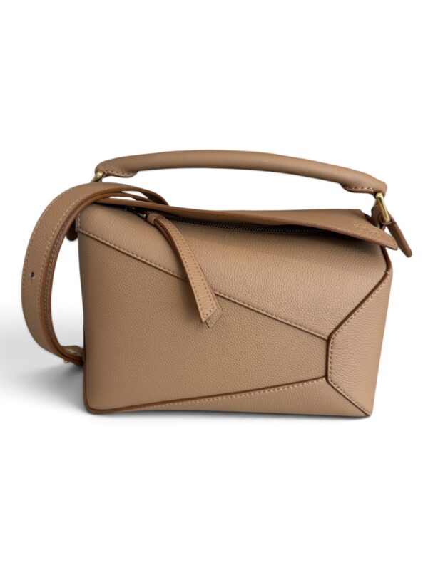 Loewe Small Puzzle Edge Bag in Soft Grained Calfskin Toffee