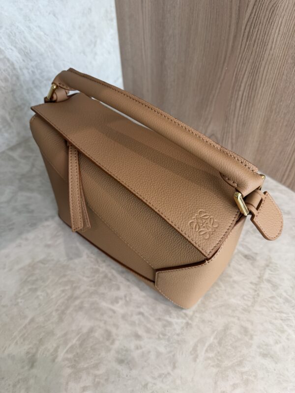 Loewe Small Puzzle Edge Bag in Soft Grained Calfskin Toffee