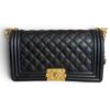 Chanel Boy Flap Bag Quilted Caviar Old Medium Gold Hardware
