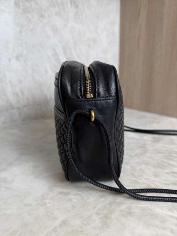 Saint Laurent (YSL) Quilted Monogram Victoire Camera Bag Black