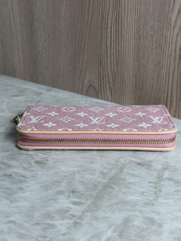 Louis Vuitton Denim Monogram Jacquard Zippy Wallet Pink
