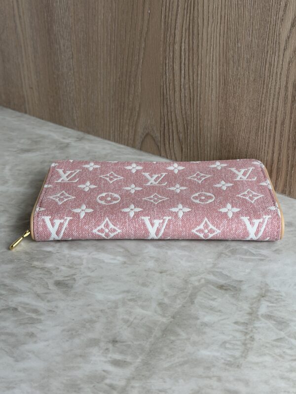 Louis Vuitton Denim Monogram Jacquard Zippy Wallet Pink