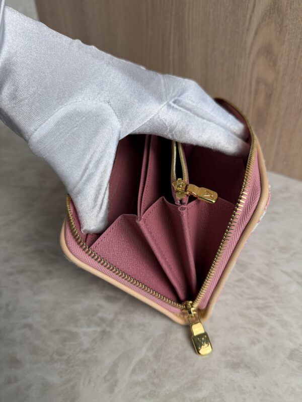 Louis Vuitton Denim Monogram Jacquard Zippy Wallet Pink