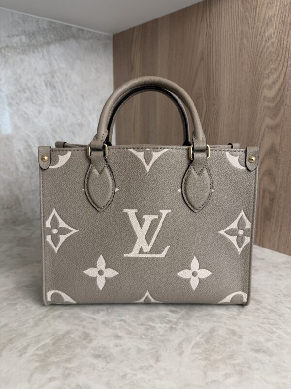 Louis Vuitton Onthego PM Bicolor Monogram Empreinte Leather Dove and Cream
