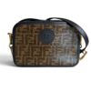 Fendi Black/Brown Coated Canvas And Leather Mini Camera Case Shoulder Bag