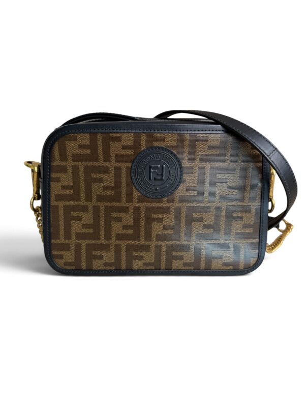 Fendi Black/Brown Coated Canvas And Leather Mini Camera Case Shoulder Bag