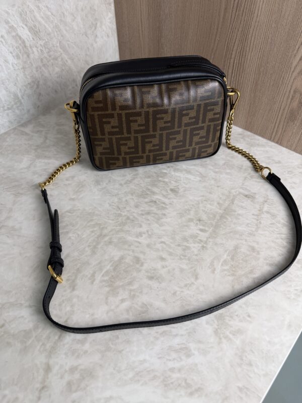 Fendi Black/Brown Coated Canvas And Leather Mini Camera Case Shoulder Bag