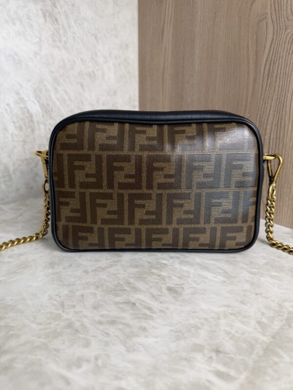 Fendi Black/Brown Coated Canvas And Leather Mini Camera Case Shoulder Bag