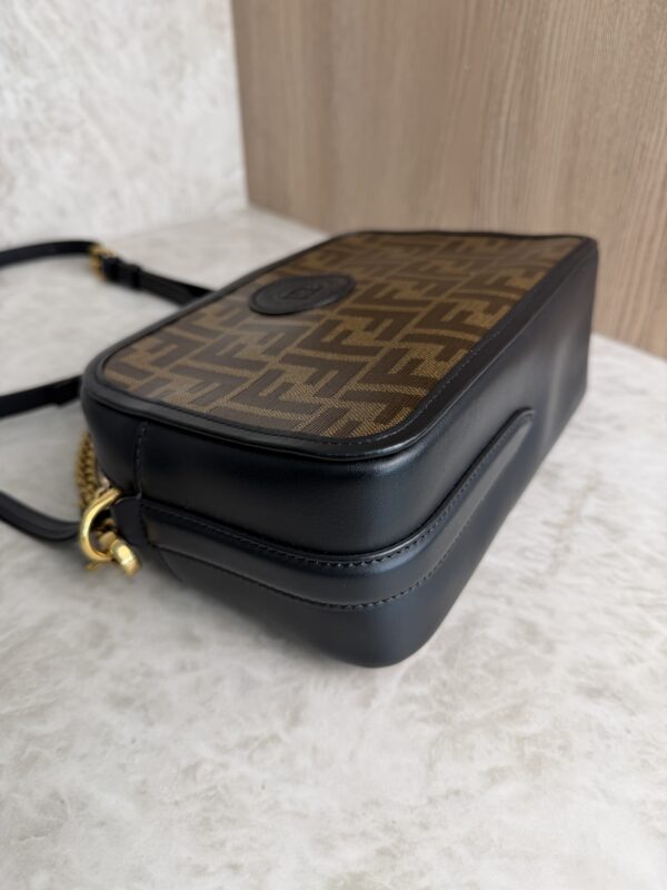 Fendi Black/Brown Coated Canvas And Leather Mini Camera Case Shoulder Bag