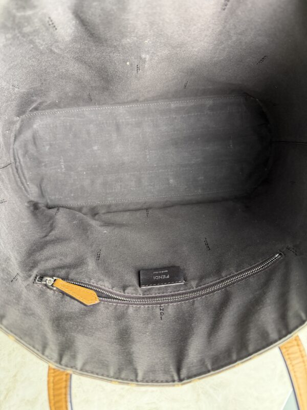 Fendi FF Logo Stamp Shopping Tote Zucca Coated Canvas Medium