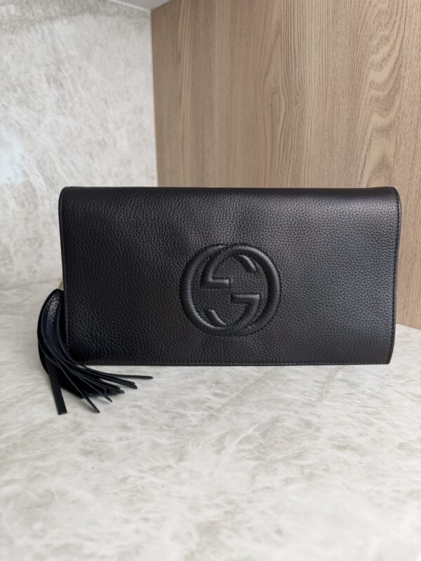 Gucci Soho Clutch Leather Black