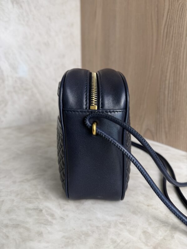 Saint Laurent (YSL) Quilted Monogram Victoire Camera Bag Navy