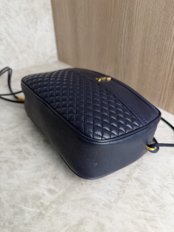 Saint Laurent (YSL) Quilted Monogram Victoire Camera Bag Navy