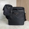 Prada Re-Nylon/Saffiano Leather Shoulder Bag Black