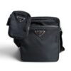 Prada Re-Nylon/Saffiano Leather Shoulder Bag Black
