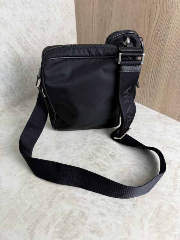 Prada Re-Nylon/Saffiano Leather Shoulder Bag Black