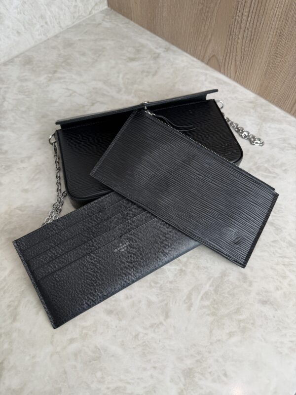 Louis Vuitton Epi Pochette Felicie Chain Wallet Noir