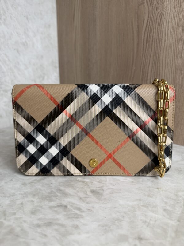 Burberry House Check Halton Wallet on Chain